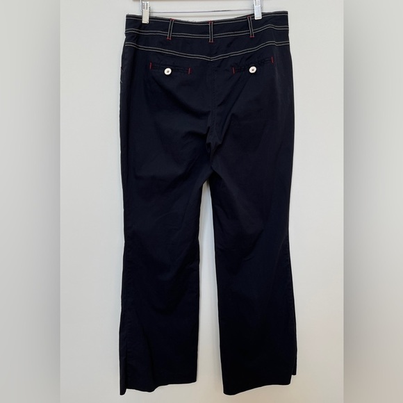 CONRAD C Collection Black Wide Leg Pant Accent Stitching Summer Nautical Chic - Picture 2 of 13